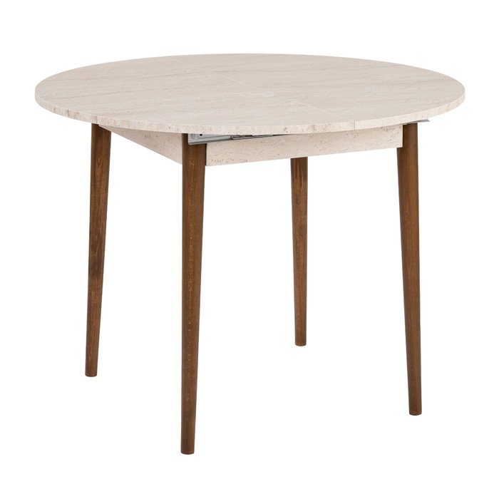 Nordure Mesa de Comedor Extensible Travertino y Nogal